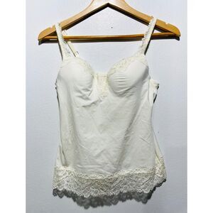 Soma cami stretch built in bra laced Y2K tank romantic casual soft women 34 C